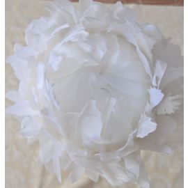 Premium Large Feather Balls/ Rose Balls/Flower Balls White 16 Inch
