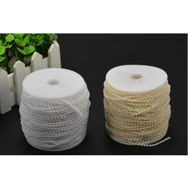 50 Yards Roll of Pearls  Ivory 3mm