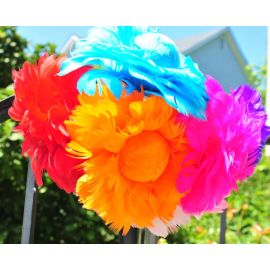 Assorted Colors 6 inch Rose Ball/Ornaments/Feather Flower /Kissing Balls/ Pompoms 6 Piece