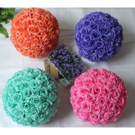 12 inch Rose Flower Pomander  Wedding decoratin Ball Silk Kissing Ball Rose Flowers Balls-Mint