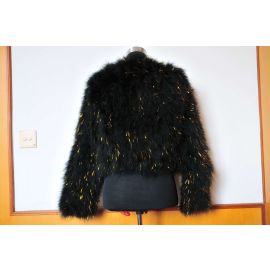 Black Marabou Feather Coat with Gold Lurex Wholesale Only
