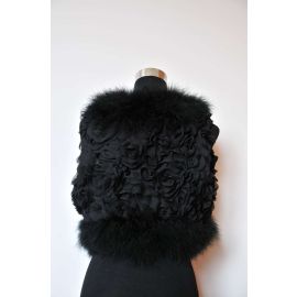 Black Marabou Feather Vest Wholesale Only