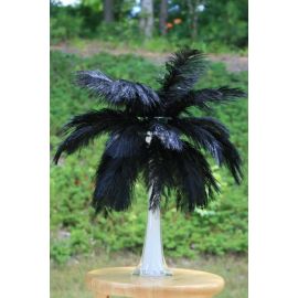 Black Ostrich Feather Centerpieces/Feather Plume Palm Tree 6 Sets
