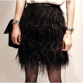 Black Ostrich Feather Skirt Wholesale Only