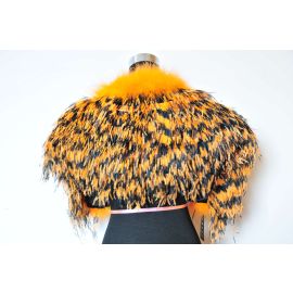 Black Yellow Ostrich Feather Shrug Wholesale Only