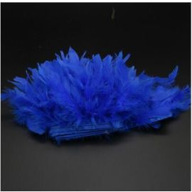 Chandelle Feather Fringe Turkey Feather Trim Sewn On Tape 1 Yard Royal Blue