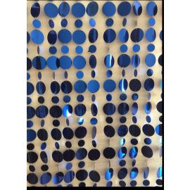 Blue Retro PVC Metallic Beaded Curtain Strands/Garlands - 80 inch Long