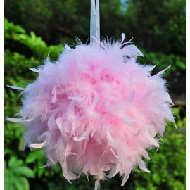 Feather Kissing Balls/ Pom Poms/Chandelle Feather Balls/ Decoration Balls/Wedding Balls-Candy Pink