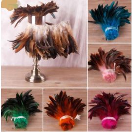 Rooster Schlappen-Half Bronze Strung Fish Fly Feathers Orange Color 800 pcs 6-8 inches