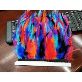 Saddle Feather Trim Fringe Coque Feather Tapes 10 Yards Mixed-Colors