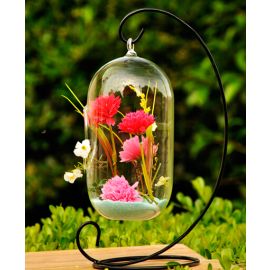 Clear Cylinder Hanging Glass Terrarium/Candle Holder