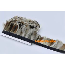 Duck-Feather Fringe Duck Feather Trim 10 Yards Nature Grey Color