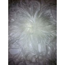 White Curly OstrichFeather Hat Pin/feather flower/Corsage /Feather Accents-007