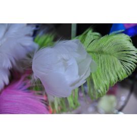 White Feather Floral Picks/Stems 6 Pieces