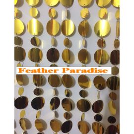 Gold Retro PVC Metallic  Beaded Curtain-80 inch Long