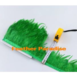 Saddle  Feather Trim Fringe Coque Feather Tapes 10 Yards Green