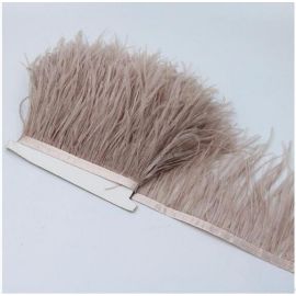 Greige Ostrich Feather Trims/Sew On Ostrich Feather Fringe 1 Yard