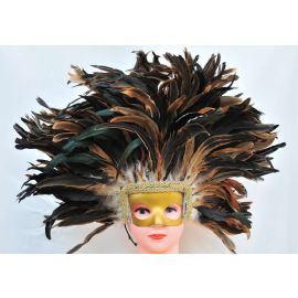 FeatherParadise  Coque Feather Headdress Mask/Halloween Costume/Wig-- Natural Color/Undyed
