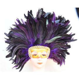 FeatherParadise  Coque Feather Headdress Mask/Halloween Costume/Wig-- Regal Purple