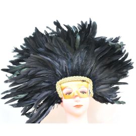 Coque Feather Headdress Mask/Halloween Costume/ /Black Swan Costume Wig-Black 1