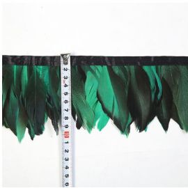 Duck-Feather Fringe Duck Feather Trim 10 Yards Hunter Green Color Dark Green
