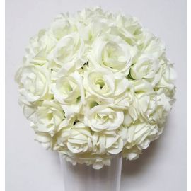 12 inch Rose Flower Pomander  Wedding decoratin Ball Silk Kissing Ball Rose Flowers Balls -Ivory
