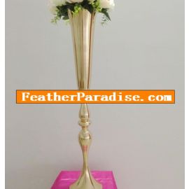 Large Gold Trumpet Vases 32 inches High