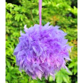 Feather Kissing Balls/ Pom Poms/Chandelle Feather Balls/ Decoration Balls/Wedding Balls-Lavender 6 INCH