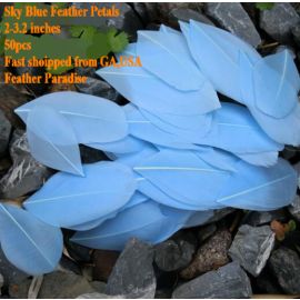 100 Pieces Feather Petals Feather Fillers Feather Confetti Light Blue