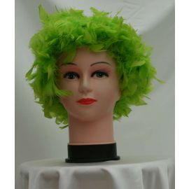 Lime Green Chandelle Feather Wig/Halloween Costume Wig