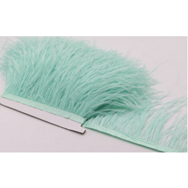 Mint Green Ostrich Feather Trims/Sew On Ostrich Feather Fringe 1 Yard