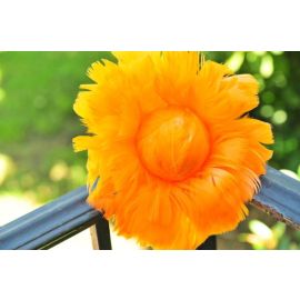 Orange 6 inch Rose Ball Ornaments Feather Flower/Kissing Ball/ Pompoms 1 Piece