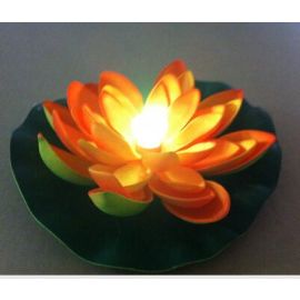 LED Floating Water Lily Lotus  Light -Orange