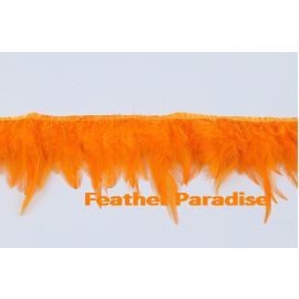 Saddle  Feather Trim Fringe Coque Feather Tapes 10 Yards Orange