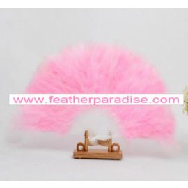 28 Staves Baby Pink Marabou Fluffy Feather Fans