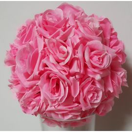 6 inch Rose Flower Pomander  Wedding decoratin Ball Silk Kissing Ball Rose Flowers Balls-Pink