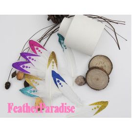 50pcs Gold Printed Feather Feather Book Mark Dream Catcher Feather
