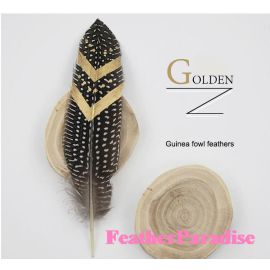 50pcs Gold Printed Polka Dot Feather Feather Book Mark Dream Catcher Feather