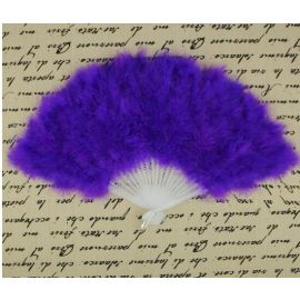 28 Staves Purple Marabou Fluffy Feather Fans