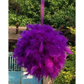 Feather Kissing Balls/ Pom Poms/Chandelle Feather Balls/ Decoration Balls/Wedding Balls-Purple 6  Inch