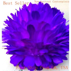 Premium Large Feather Balls/ Rose Balls /Flower Balls  Purple 12 Inch
