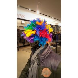 Rainbow Chandelle Feather Wig Halloween Costume Wig