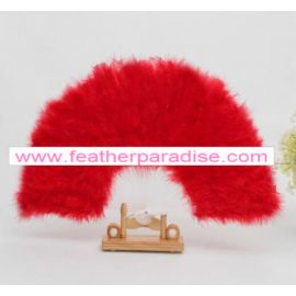28 Staves Red Marabou Fluffy Feather Fans