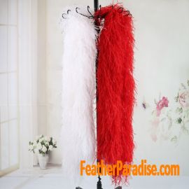 20-ply Snow White Ostrich Boa 6 feet -Customized Color 1