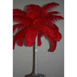 Red Ostrich Plume Centerpieces/Feather Plume Palm Tree 6 Sets - Luxury