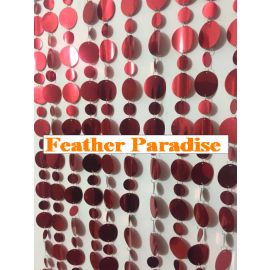 Red Retro PVC Metallic  Beaded Curtain-80 inch Long