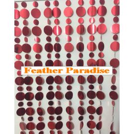 Red Retro PVC Metallic  Beaded Curtain Strands/Garlands 20 Yards