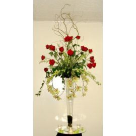 28" Clear Trumpet Vases