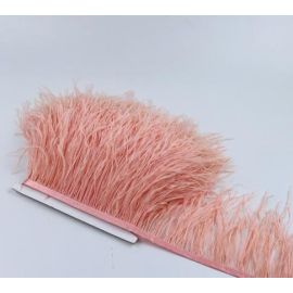 1 Yard Ostrich Fringe Tapes Trims-Shrimp Pink