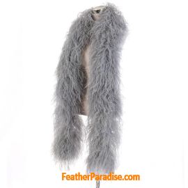 20-ply Silver Ostrich Boa 6 feet -Customized Color